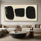 Large Black Forms Abstract Painting with Minimalist Impact WINK189