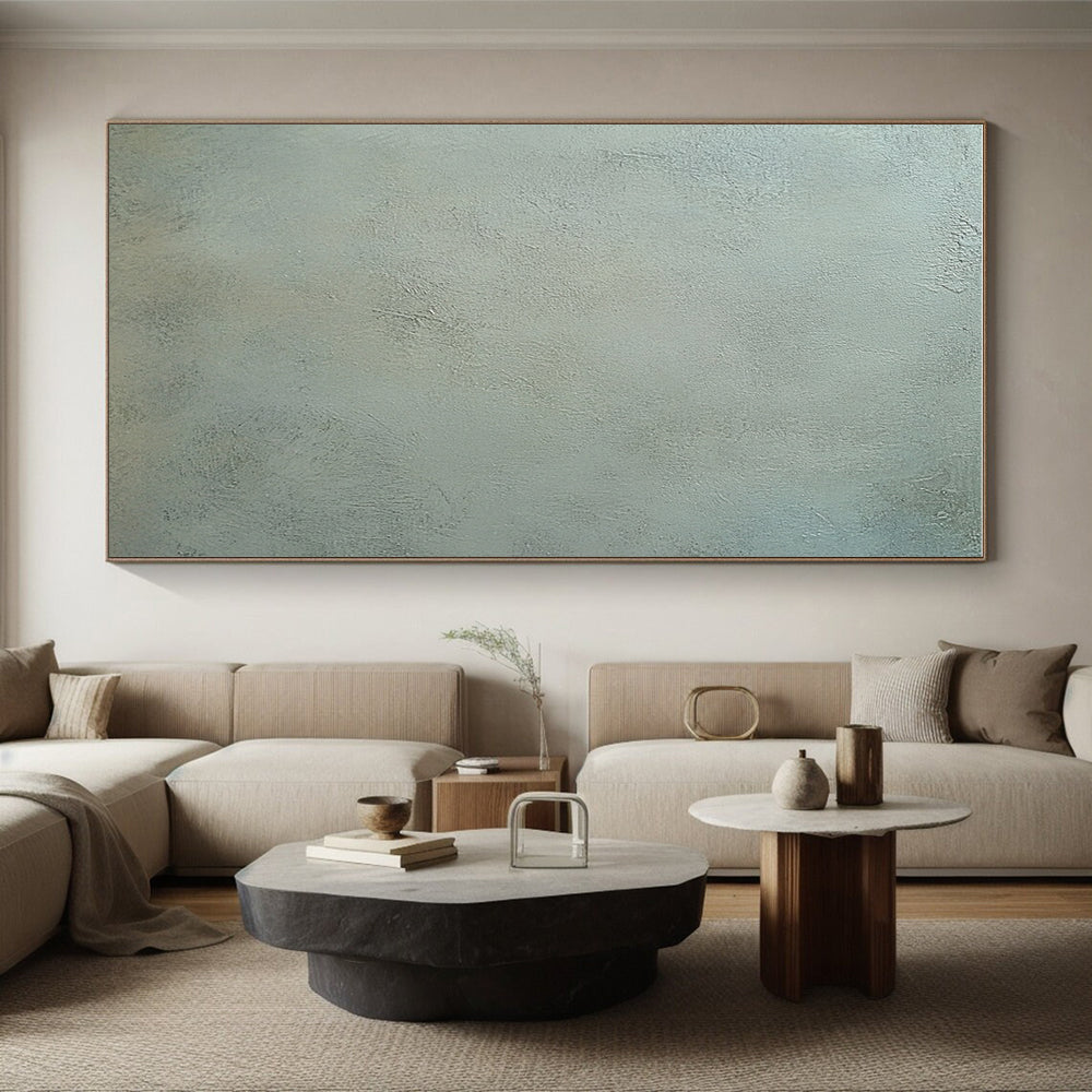 Light Green Textured Surface Abstract Painting with Subtle Freshness WINK100