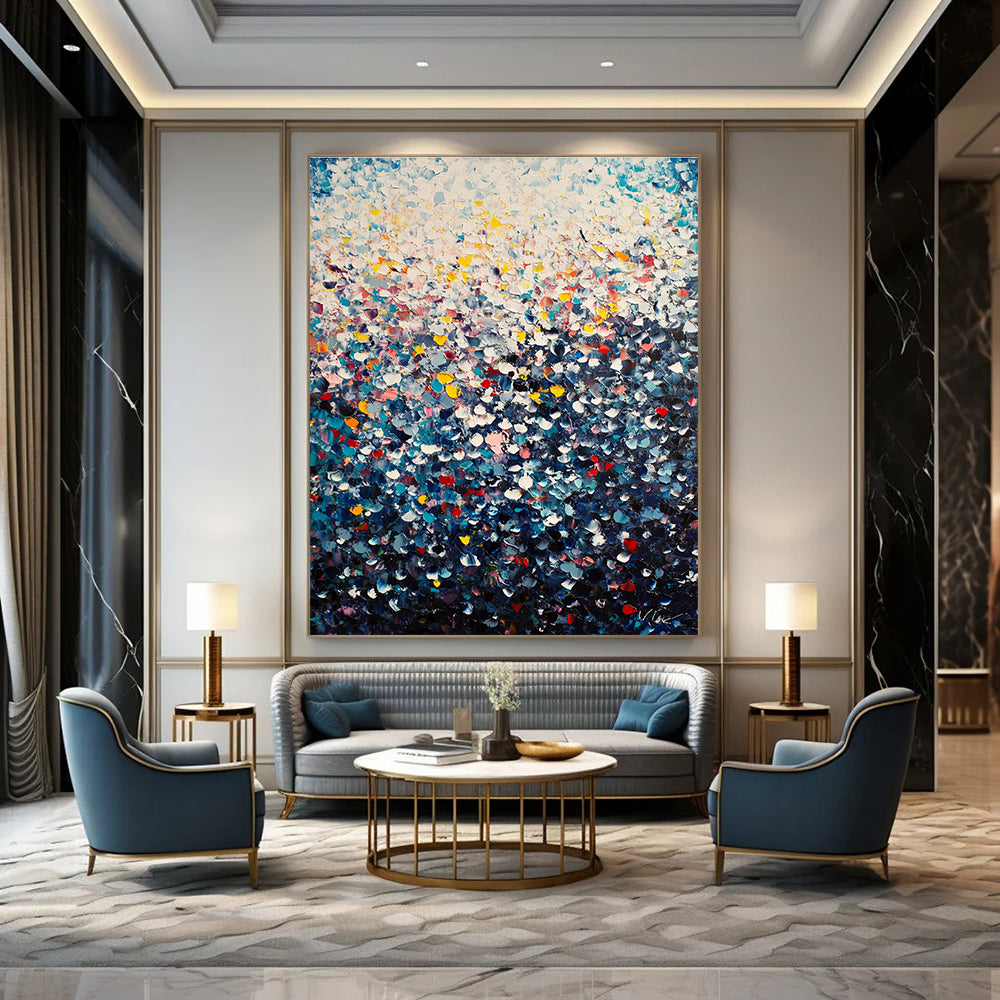 Colorful Dotted Mosaic Vibrant Abstract Painting GAB0291