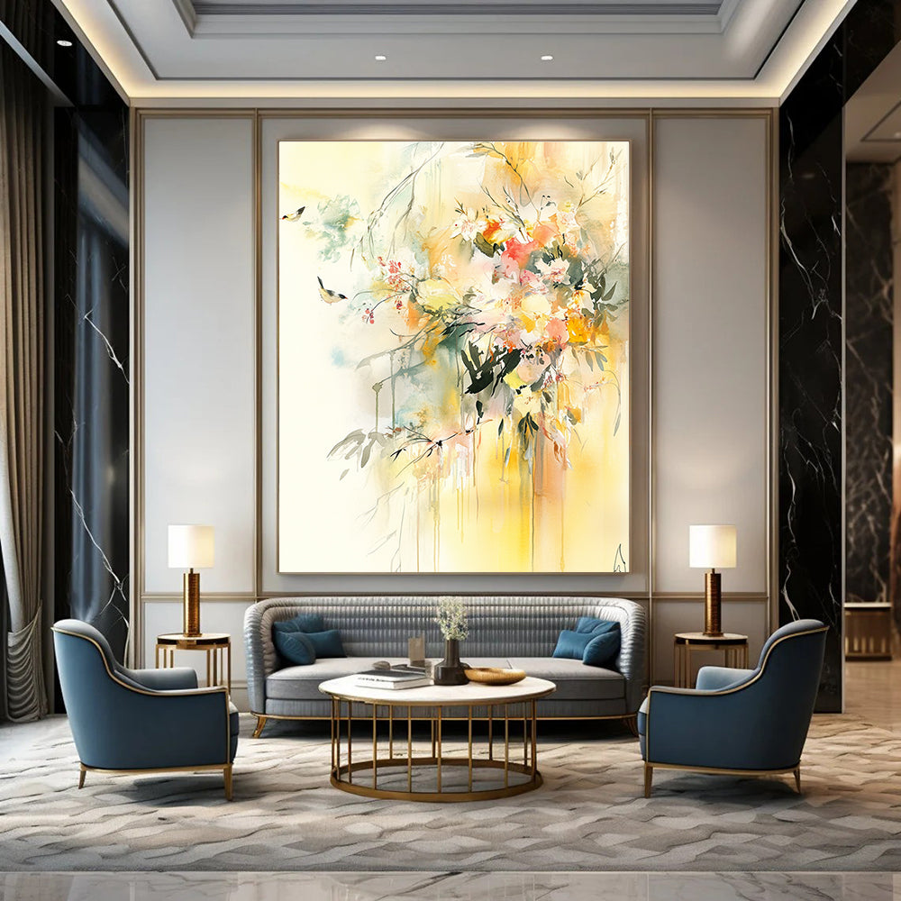 Floral Watercolor Abstract Painting for Romantic - Themed Weddings GAB0985