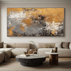 Gold and Gray Abstract Painting with Aged Elegance WINK319