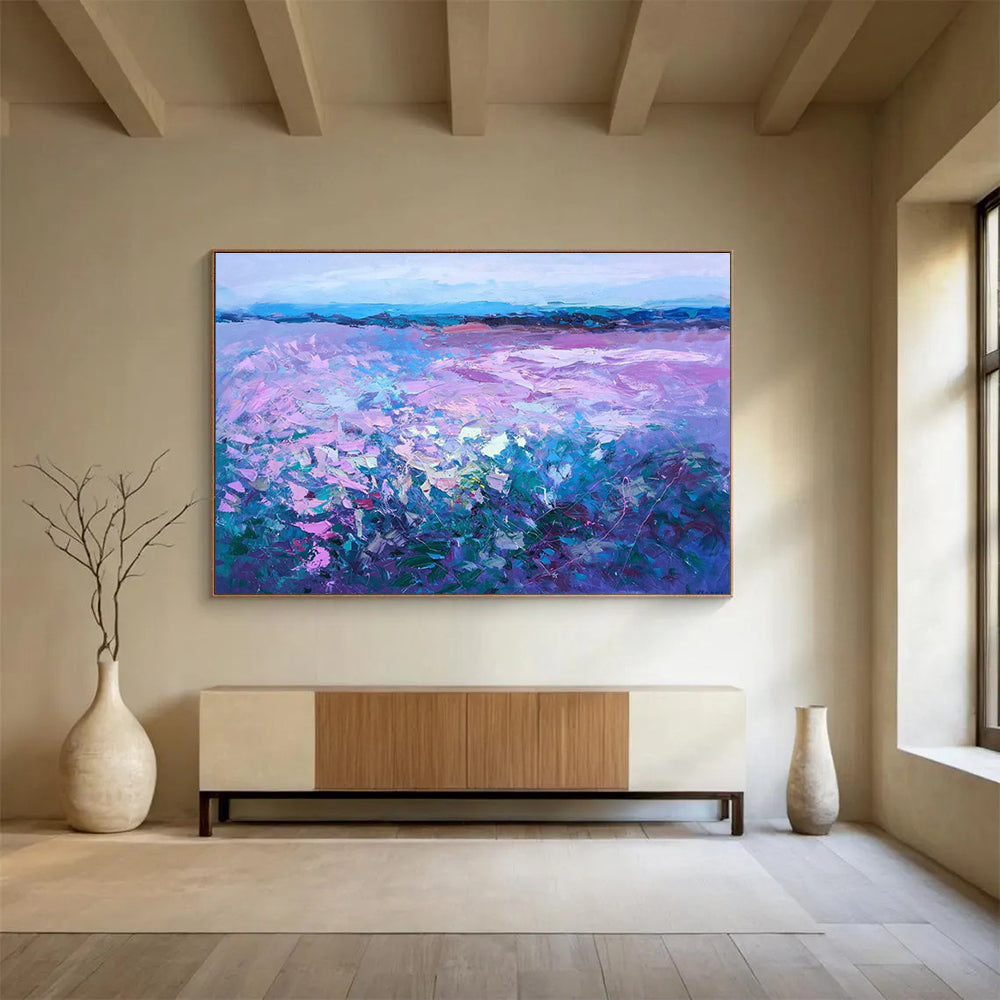 Purple Field Abstract Painting for Modern Art Galleries YHT453