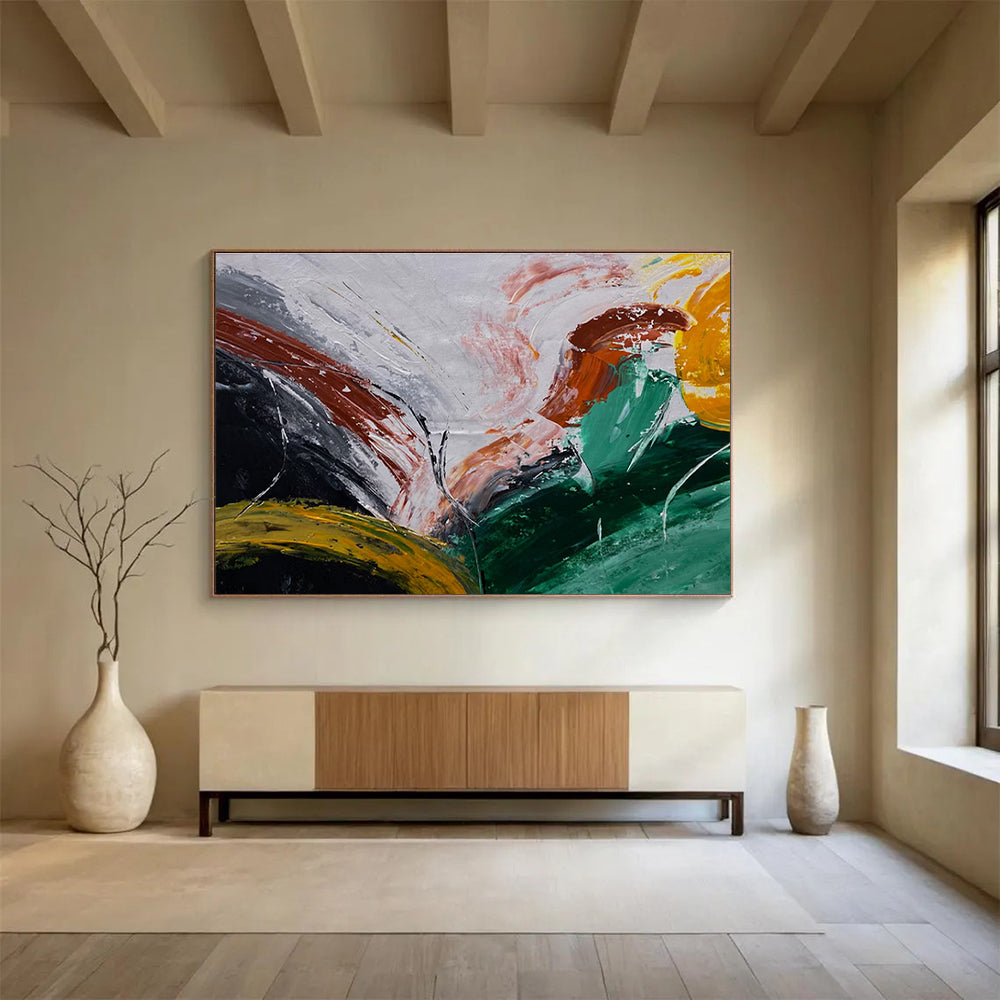 Colorful Abstract Swirls Painting for Creative Art Studios YHT354