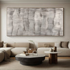Gray - Wave Line Abstract Painting with Textured Strokes WINK869