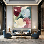 Soft - Toned Floral Abstract Painting for Cozy Living Rooms GAB1040