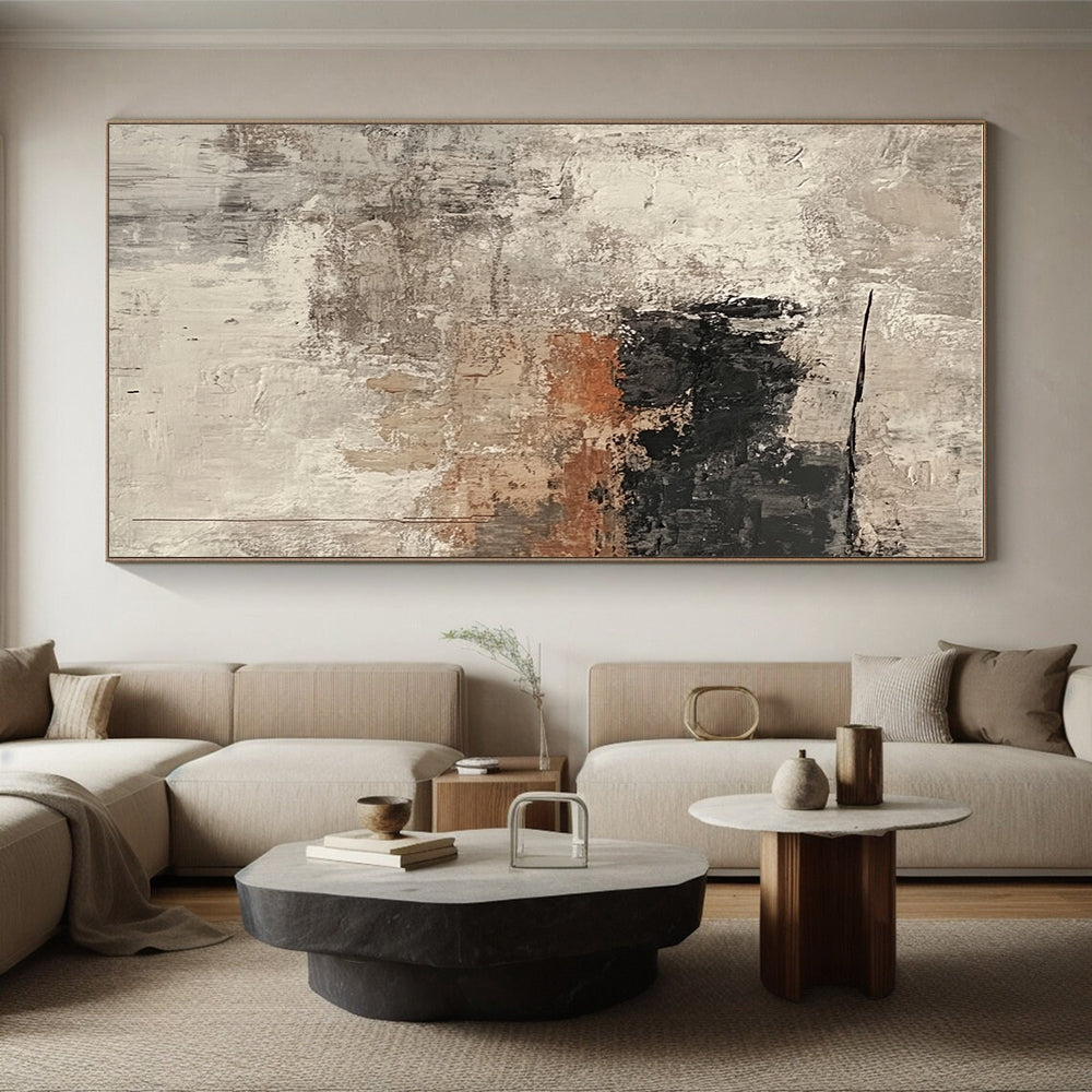 Textured Gray and Black Abstract Painting with Raw Depth WINK155