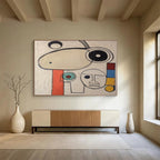 Abstract Faces and Shapes Painting with Whimsical Charm YHT011