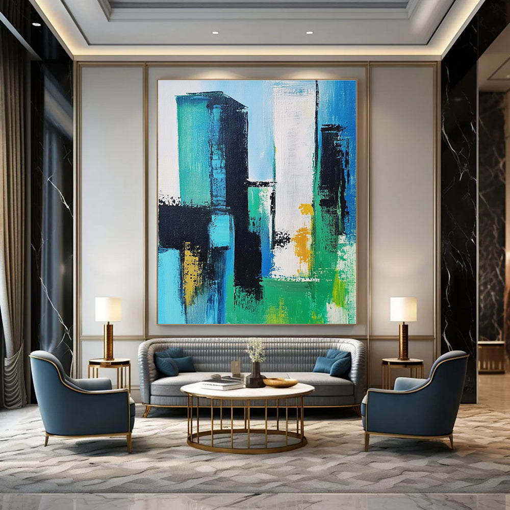 Colorful Cityscape Abstract Painting for Modern Living GAB0694