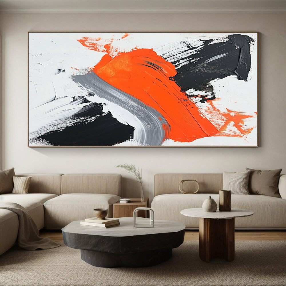 Bold Color Block Abstract Painting with Striking Contrasts WINK494