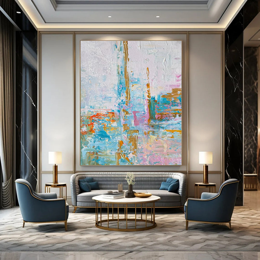 Soft Colorful Abstract Painting for Serene Yoga Studios HENG465