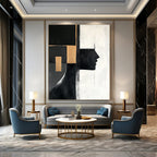 Geometric Face - Inspired Abstract Painting for Modern Art Galleries GAB0884