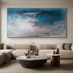 Blue - Gray Textured Abstract Painting with Subtle Depth WINK213