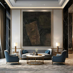 Dark Textured Abstract Composition Painting for Industrial - Chic Lofts HENG503