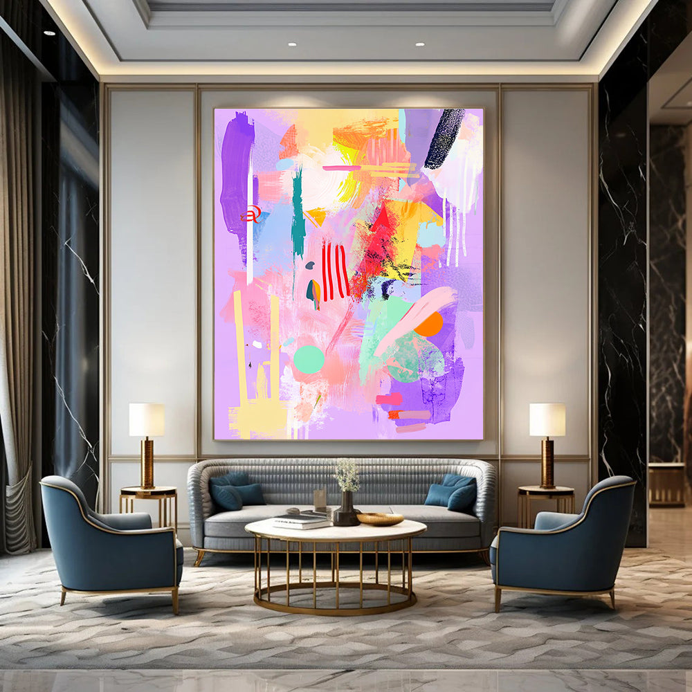 Colorful Pastel Abstract Painting for Bohemian - Styled Cafes GAB1031