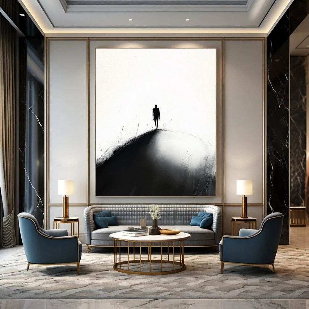 Silhouette on a Path Thought - Provoking Abstract Painting GAB1393