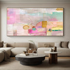 Pastel and Gold Collage Abstract Painting with Delicate Luxury WINK202