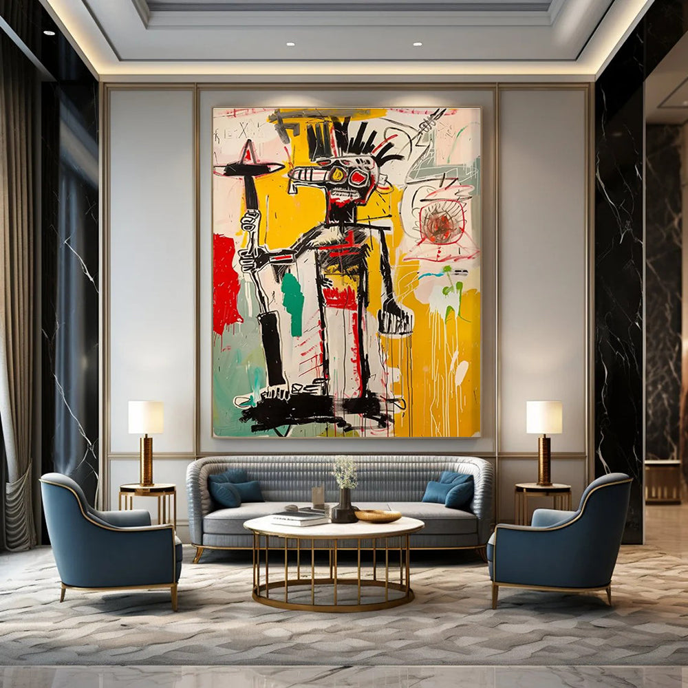Abstract Tribal Figure Painting for Eclectic Art Galleries HENG103