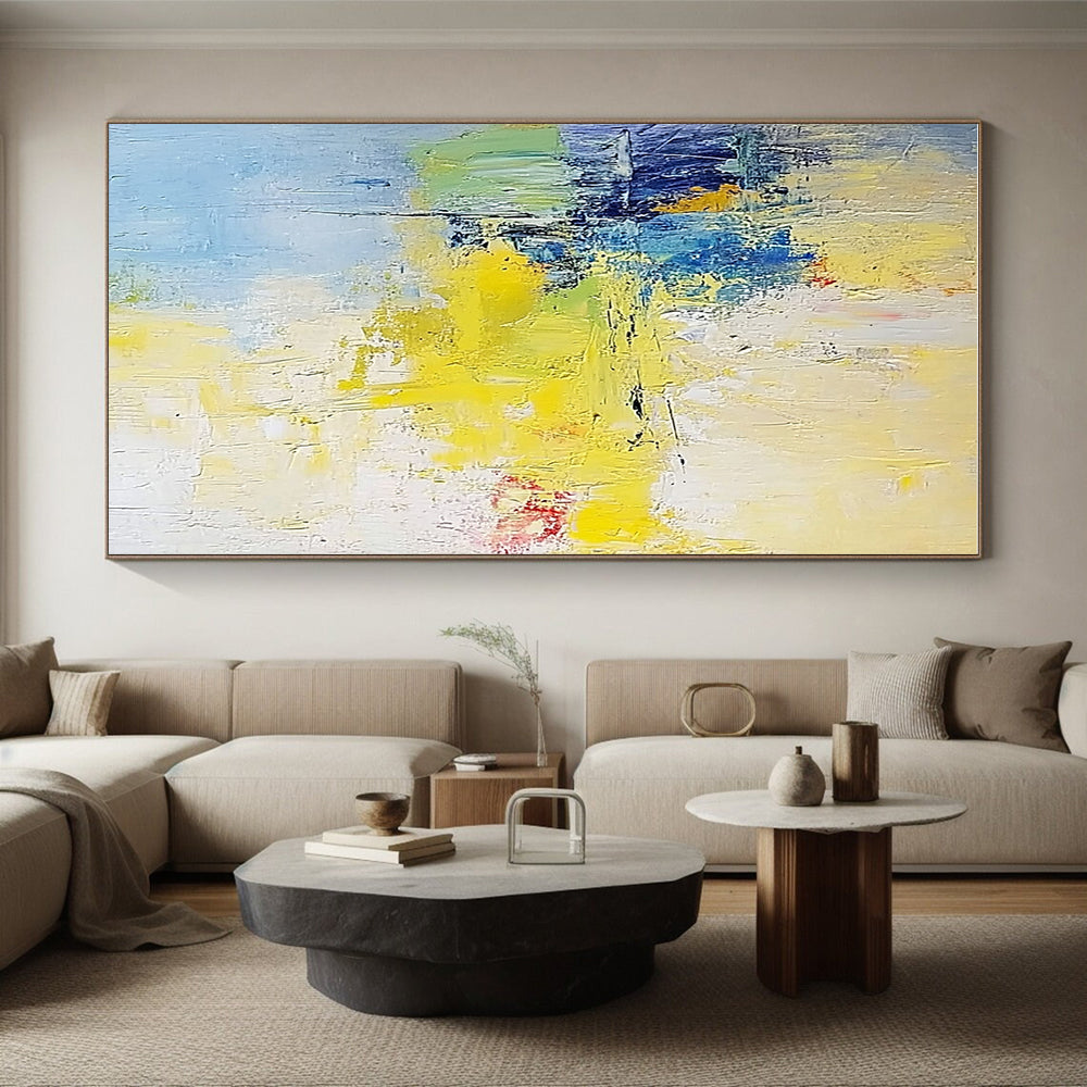 Yellow Blue Green Abstract Painting with Fresh Optimism WINK488