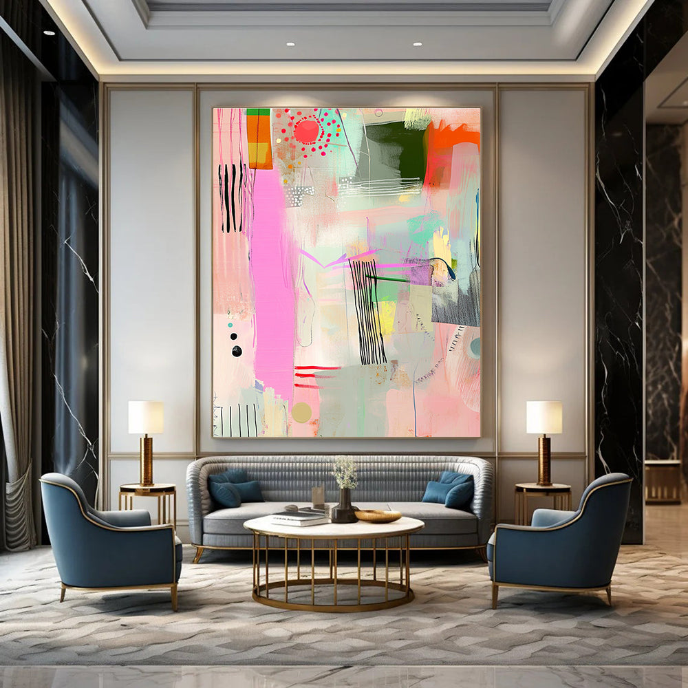 Colorful Pastel Abstract Painting for Whimsical - Styled Boutiques GAB1053