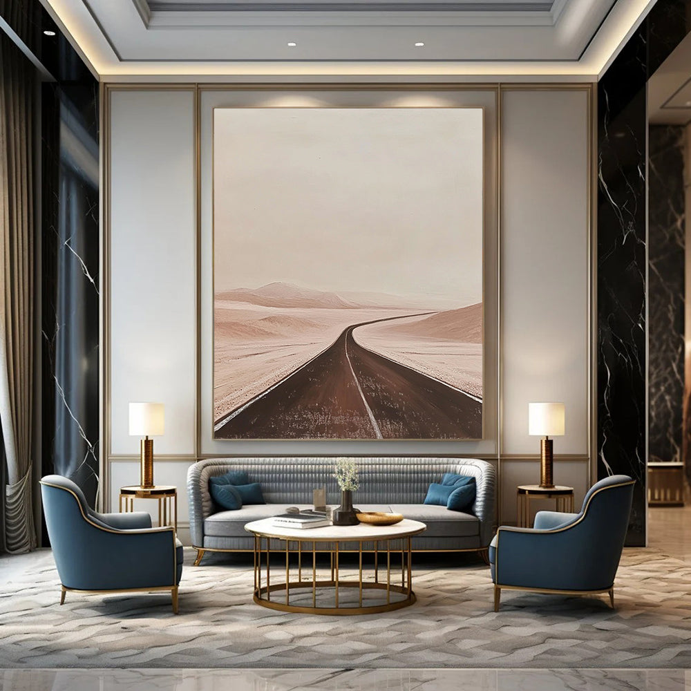 Desert Road Minimalist Landscape Abstract Painting GAB0327