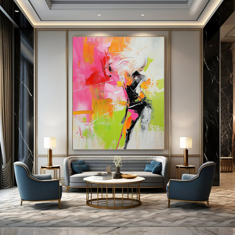 Colorful Figure - Inspired Abstract Painting for Fashion - Forward Boutiques GAB0906