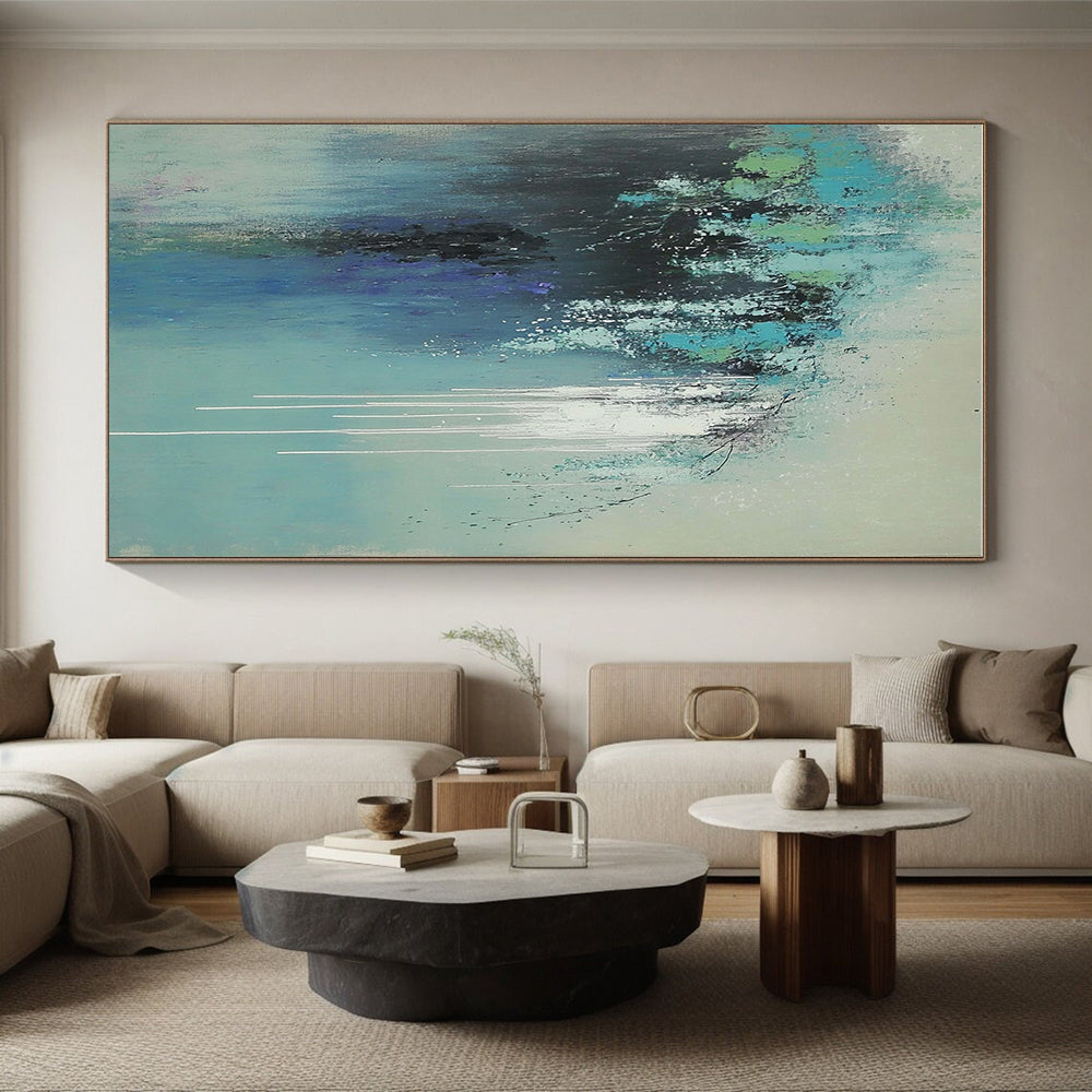 Blue - Green Dripping Abstraction Abstract Painting with Expressive Drips WINK237