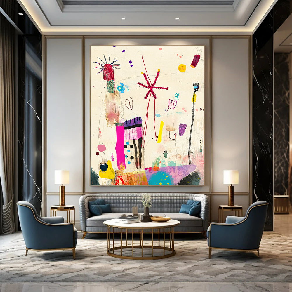 Colorful Abstract Doodles Abstract Painting for Creative Studio Break Areas GAB1363