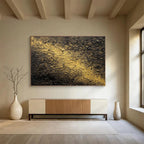 Golden Textured Abstract Painting for Luxury Hotel Lobbies YHT370