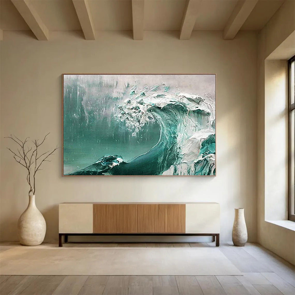 Turbulent Wave Abstract Painting for Ocean - Lover’s Home Offices YHT232