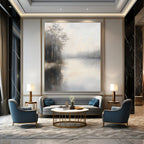 Lake in the Mist Ethereal Waterscape Abstract Painting GAB0239