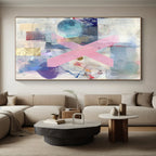 Pink X Collage Abstract Painting with Bold Statement WINK077