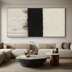 Black and White Strip Abstract Painting with Stark Simplicity WINK143