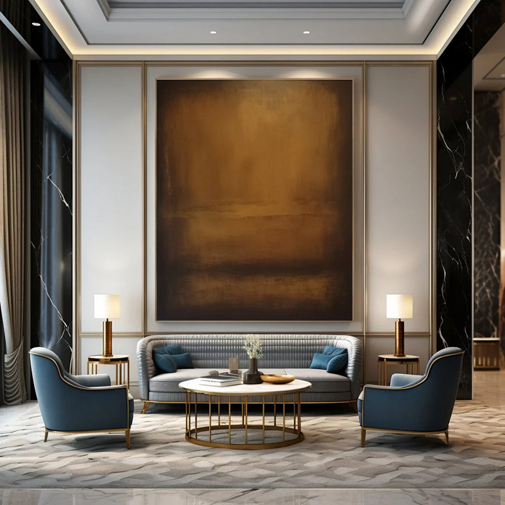 Monochrome Abstract Landscape Painting for Nature - Inspired Retreats HENG372