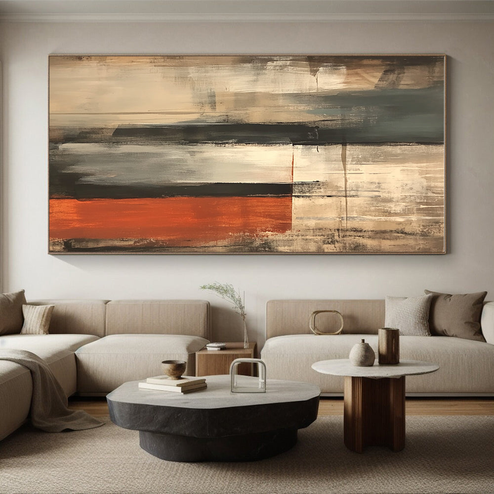 Multitone Vertical Abstract Painting with Textured Dynamism WINK229