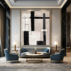 Geometric Neutral Abstract Painting for Industrial - Chic Lofts GAB0781
