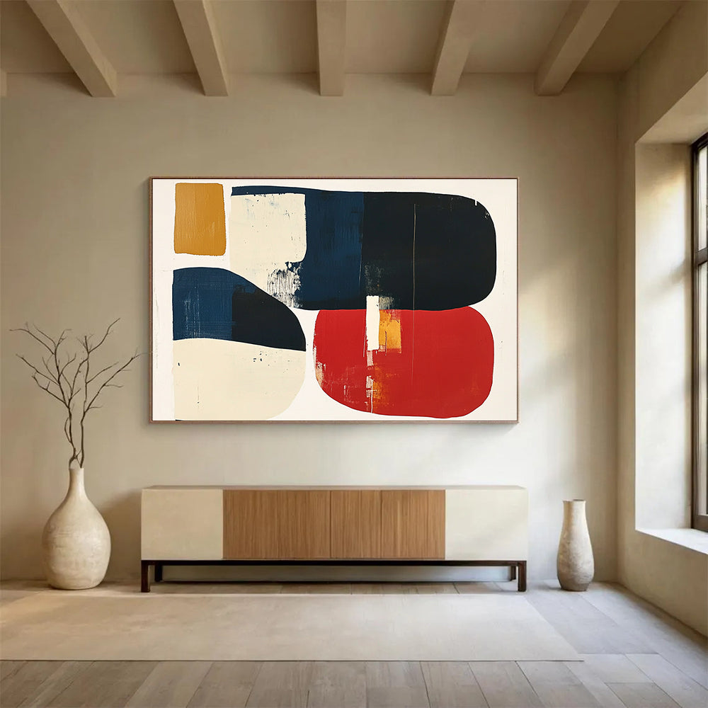 Abstract Geometric in Dark and Earthy Hues ABS082