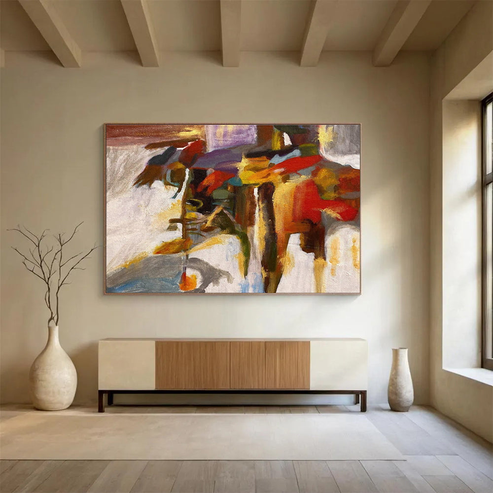 Colorful Abstract Figures Painting for Art - Loving Community Centers YHT365