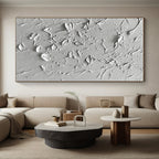 White Textured Surface Abstract Painting with Subtle Depth WINK093