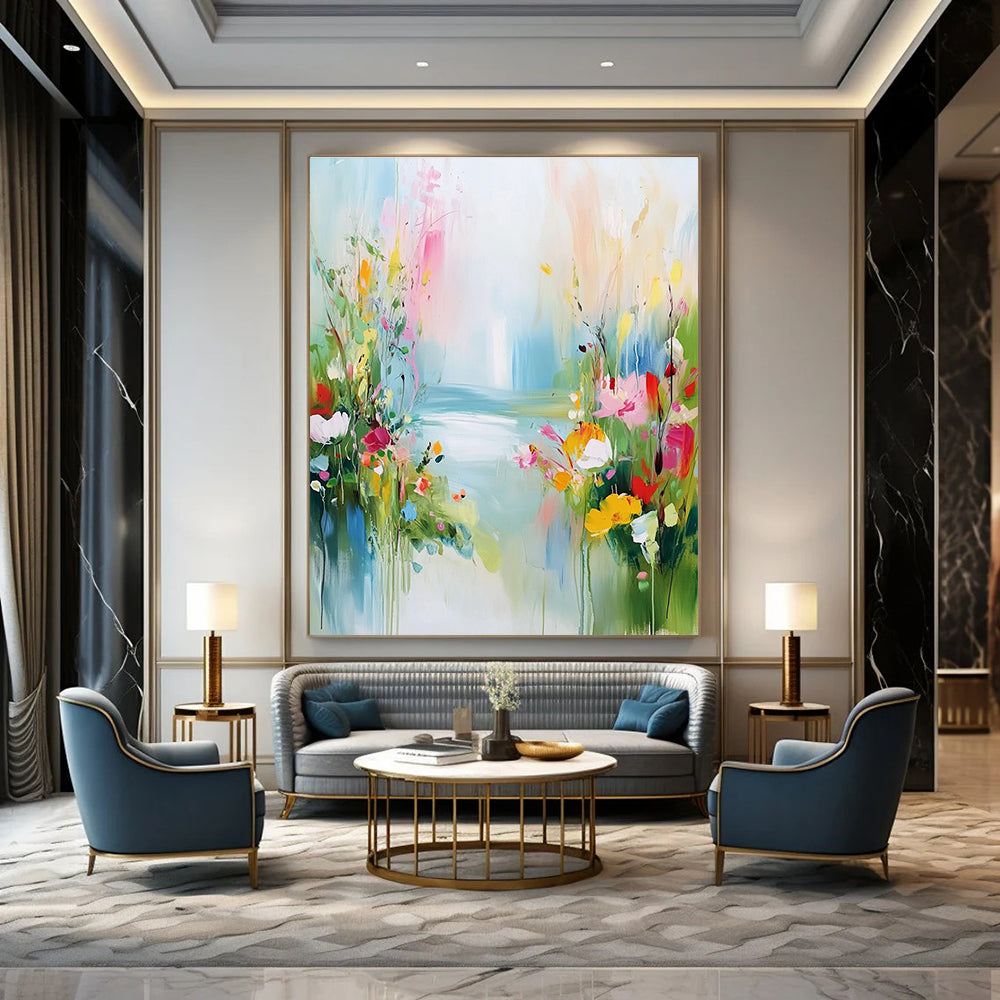 Floral Path Abstract Painting with Vibrant Brushstrokes GAB0007