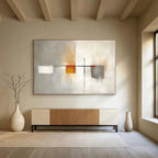 Monochromatic Minimalist Abstract Painting with Delicate Subtle Shifts ABS536