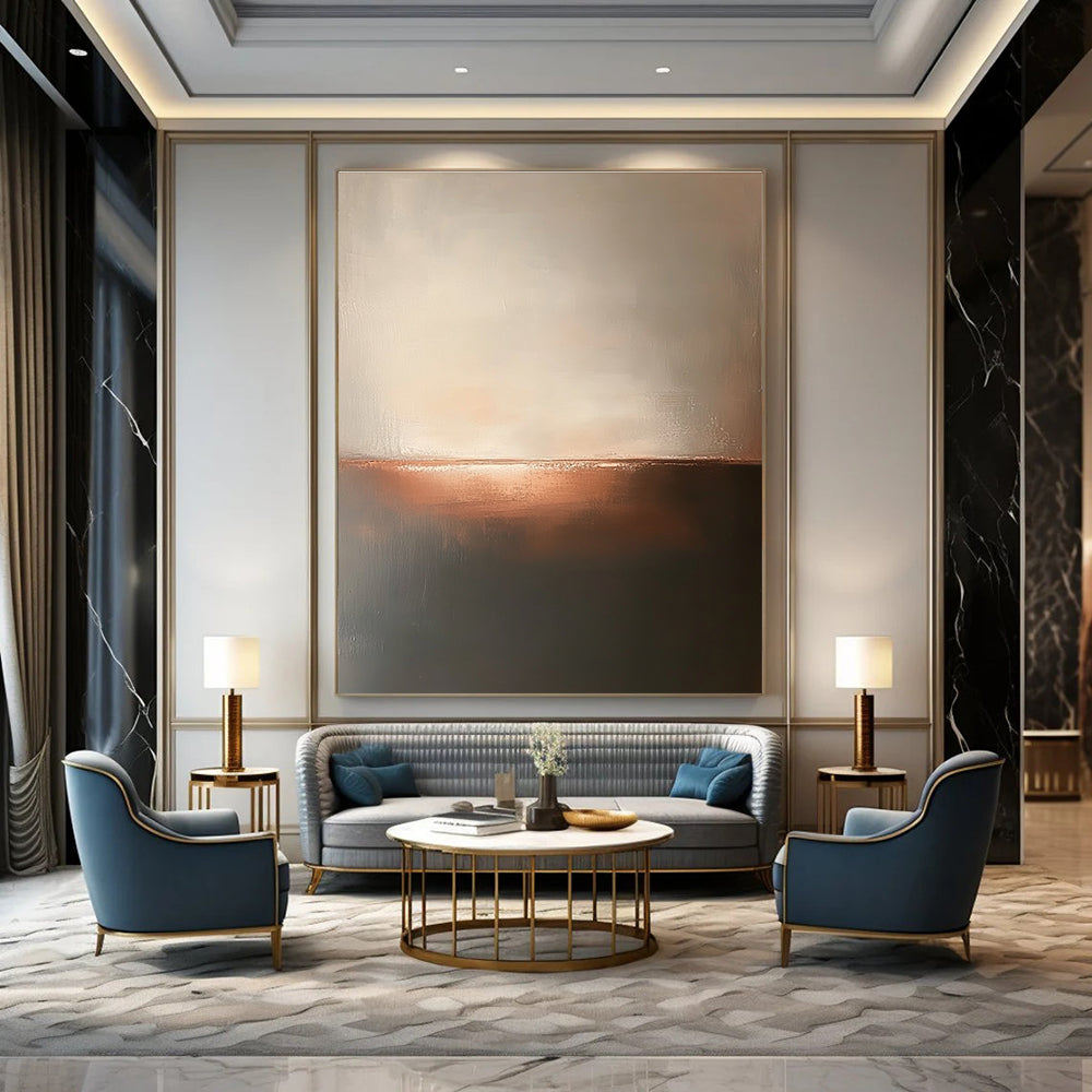 Copper Horizon Abstract - Subtle Landscape Art GAB0561