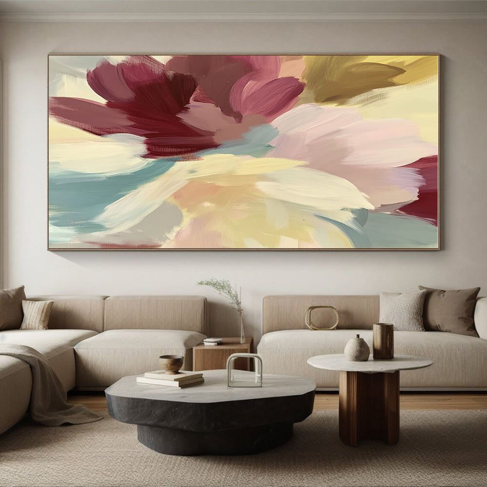 Colorful Abstract Flowers Painting with Cheerful Blooms WINK413