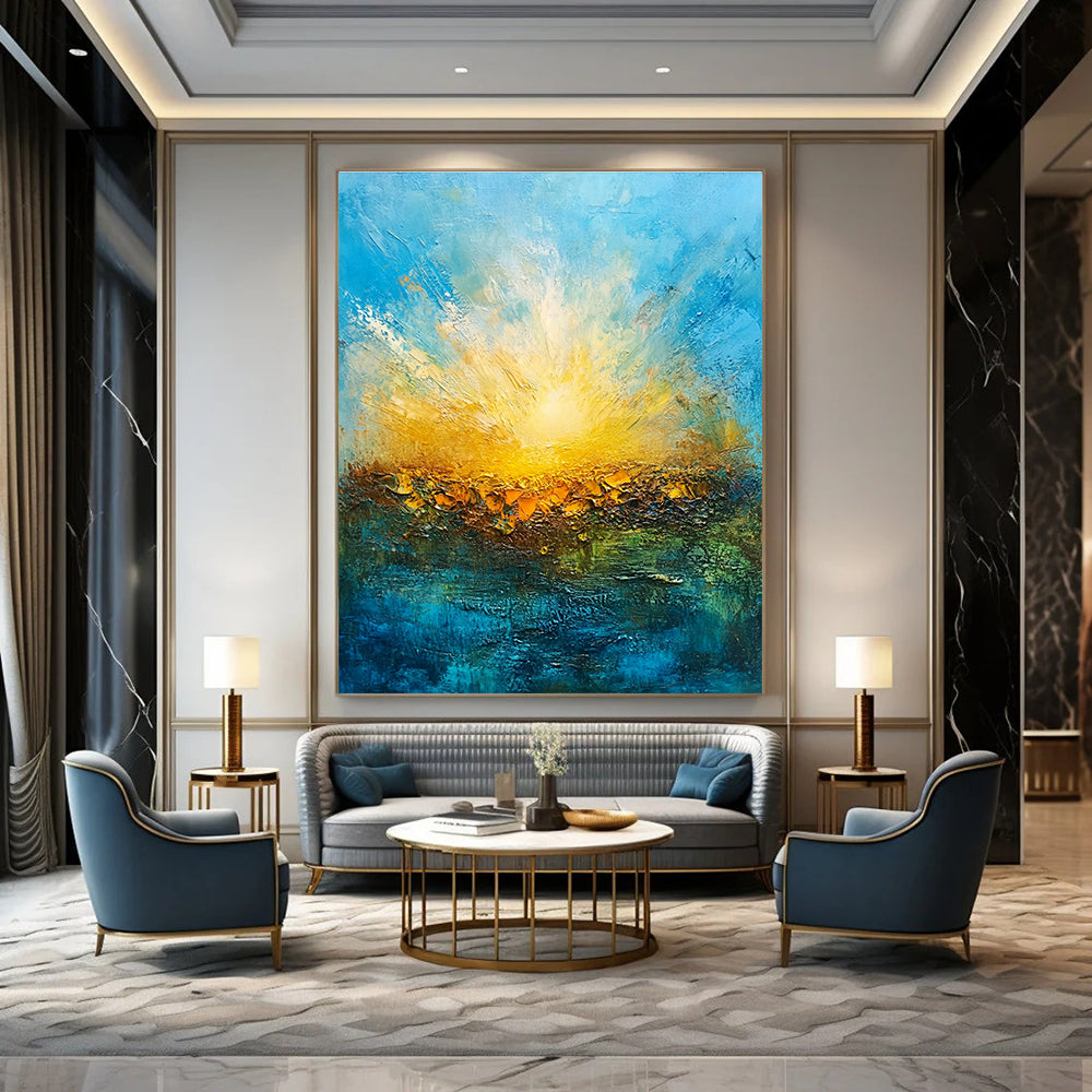 Radiant Sunrise - Impasto Landscape Abstract Painting GAB0631