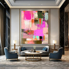 Colorful Collage Abstract Painting for Bohemian - Styled Cafes GAB1013
