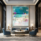 Beach Collage Art Playful Maritime Abstract Painting GAB0242