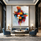 Colorful Block - Shaped Abstract Painting for Creative Studios GAB0886