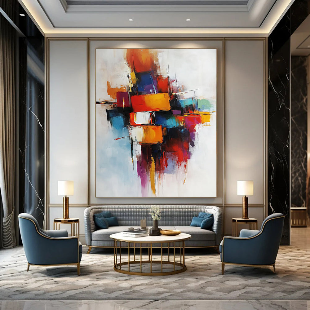 Colorful Block - Shaped Abstract Painting for Creative Studios GAB0886