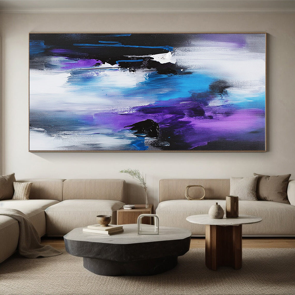 Blue - Purple Abstract Fusion Painting with Mysterious Depth WINK410