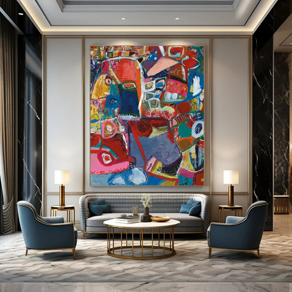 Energetic Colorful Abstract Fusion Painting for Creative Hubs HENG297