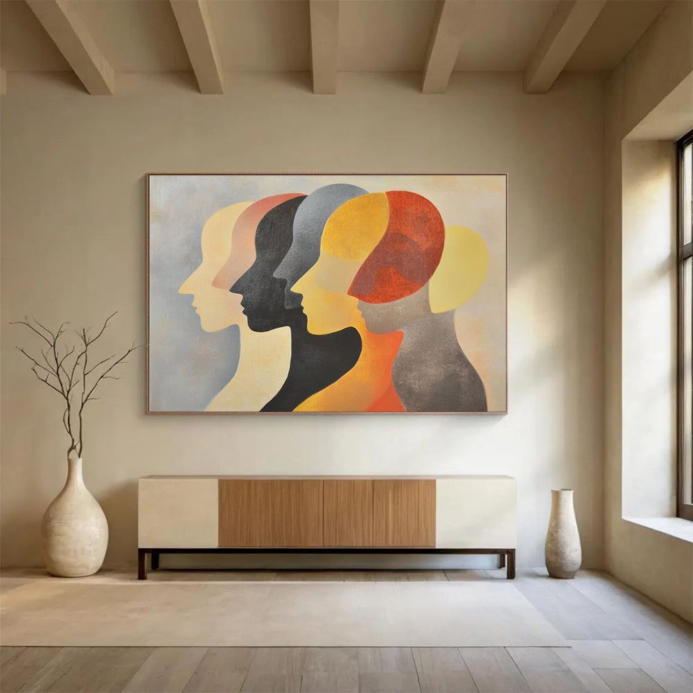 Colorful Human Profiles Abstraction Abstract Painting ABS139